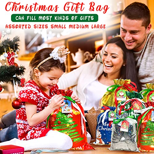 Diamerd 38PC Christmas Drawstring Bags Assorted Sizes Small Medium Large - Image 4