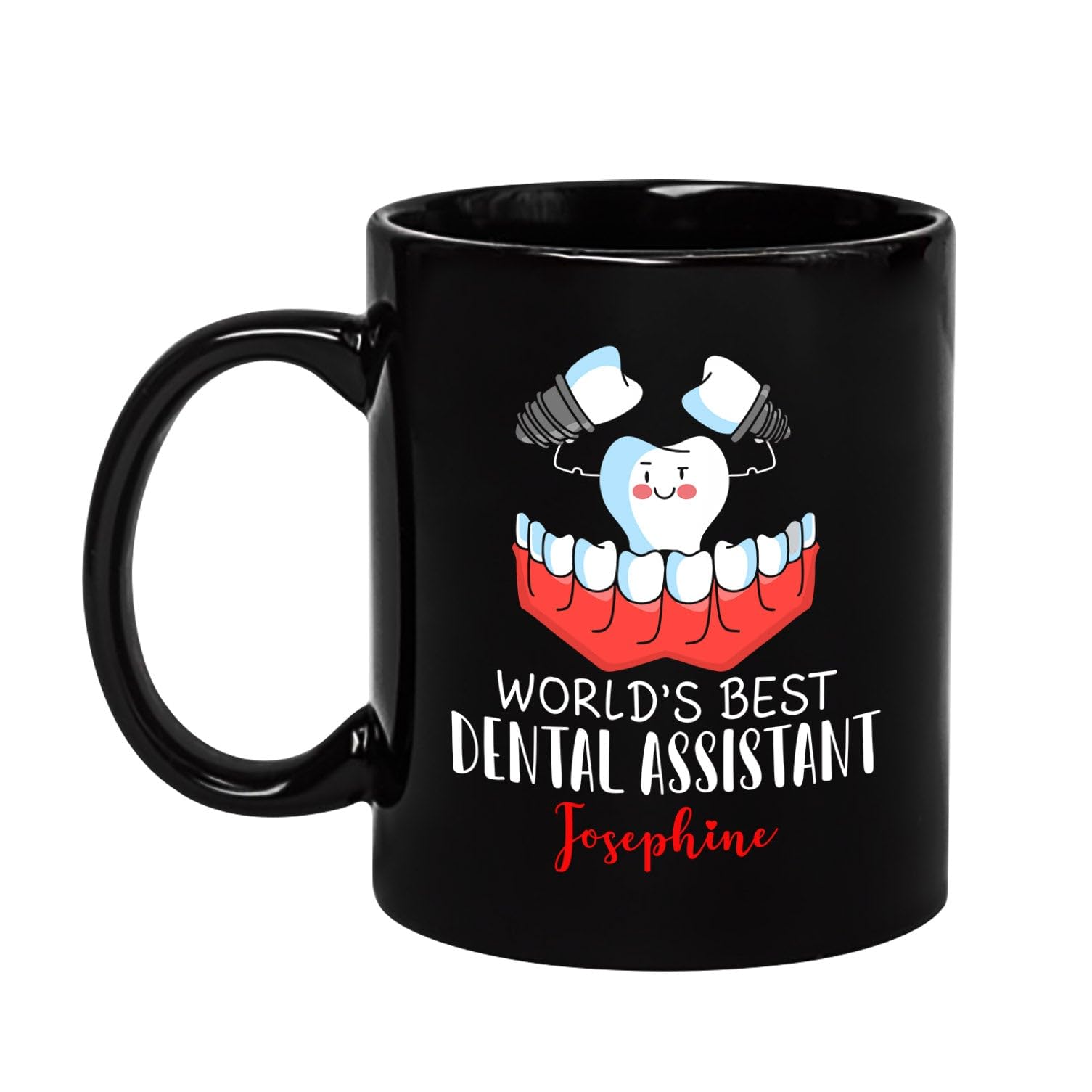 Personalized Dentist Dental Assistant Ceramic Mug With Name, World's Best Dental Assistant Mug Gifts For Dental Assistant Appreciation, Custom Dental Assistant Travel Black Coffee Mug 11Oz 15Oz