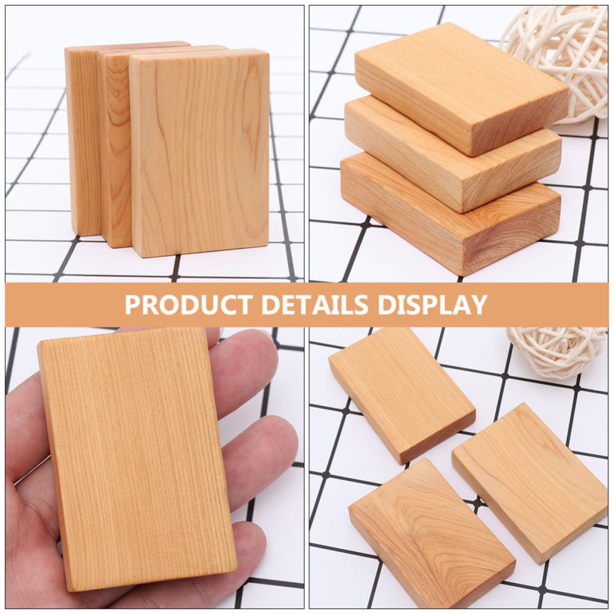 Didiseaon 12 Piezas Bloques de Madera Rectangulares para Tallar,