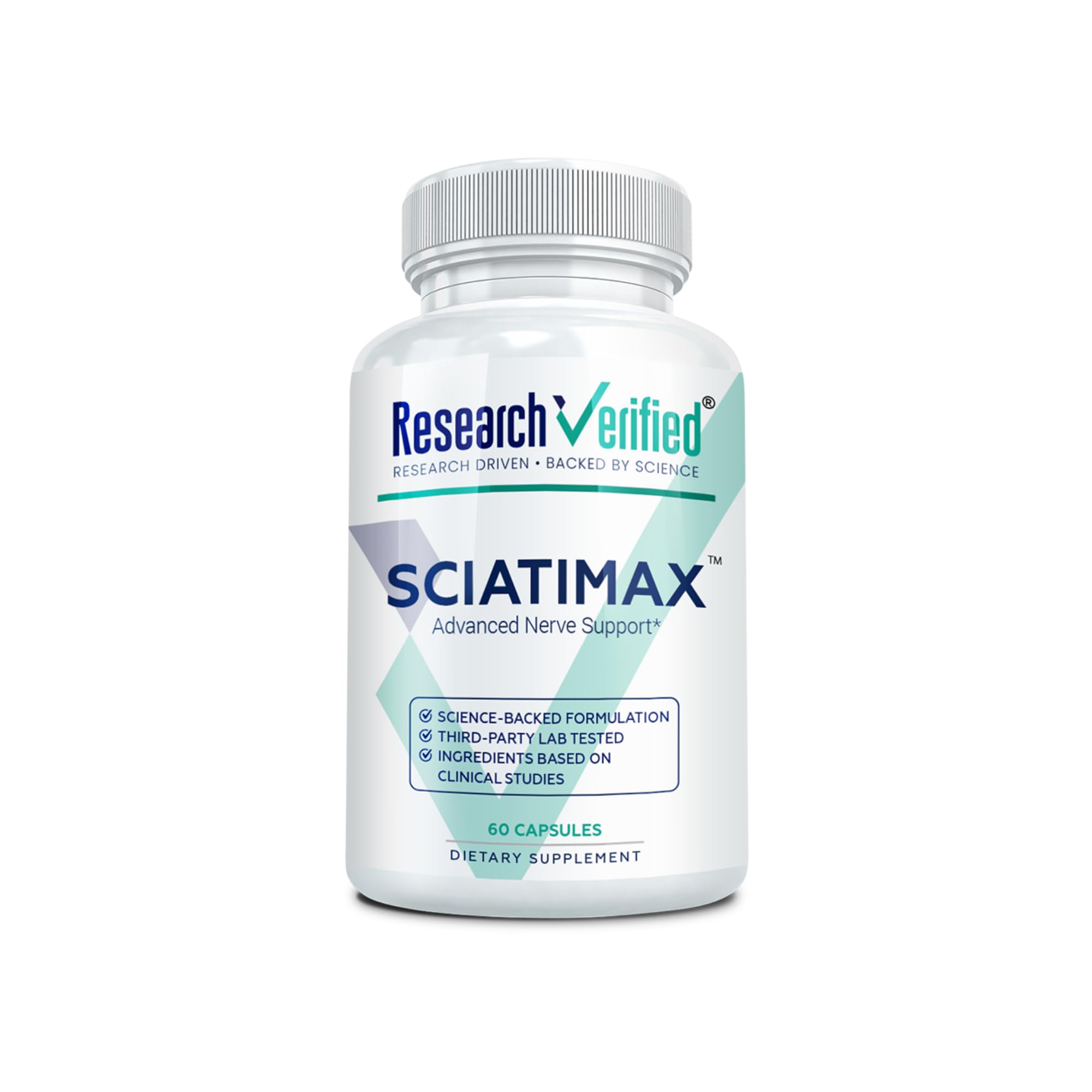 Research Verified Sciatimax – Sciatica & Nerve Support with B Vitamins, Magnesium, Corydalis, Boswellia & Alpha Lipoic Acid – 60 Vegan Capsules 60 Count (Pack of 1)