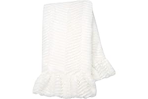 Lambs & Ivy Signature White Ruffled Baby Blanket