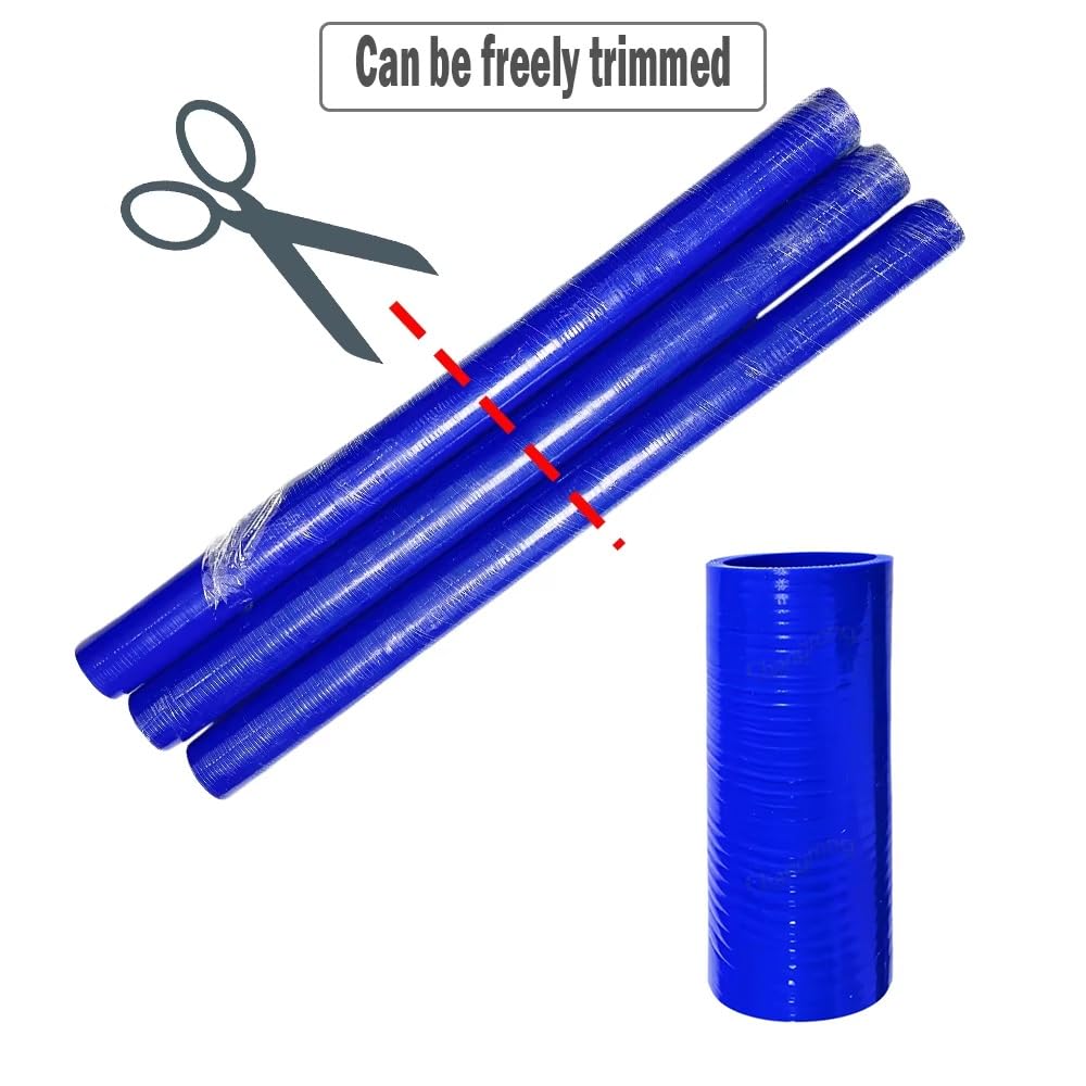 Manguera De Refrigerante De Silicona Azul (DI 16-85 Mm, 500 Mm) - Reforzada Multicapa, Con 2 Abrazaderas, Compatible Con La Mayoría De Los Vehículos(ID 80mm)