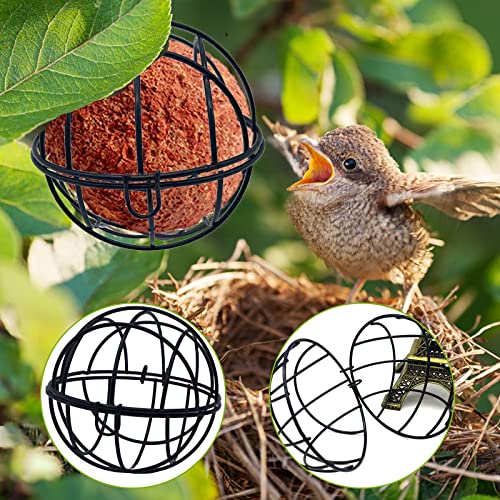 Ksvaye 4 Stück Maisenknödelhalterung Metall Meisenknödelhalter zum Aufhängen Meisenknödel Halterung Vogelfutterstation Meisenknödel-Halter für Garten Wildvögel Finken Spatzen Rotkehlchen (Schwarz)