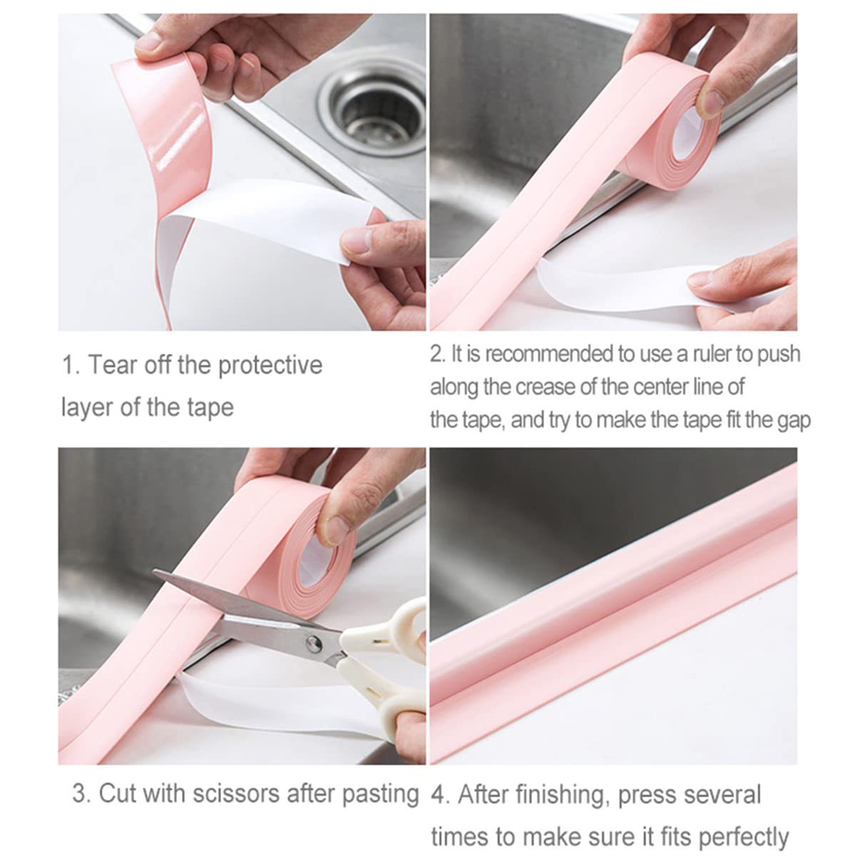 Striscia Sigillante Per Bagno 3,8 cm x 3,2 Metri (1,5"x126") Nastro Sigillante Sigillante Autoadesivo E Striscia Sigillante Impermeabile Per Cucina Bagno