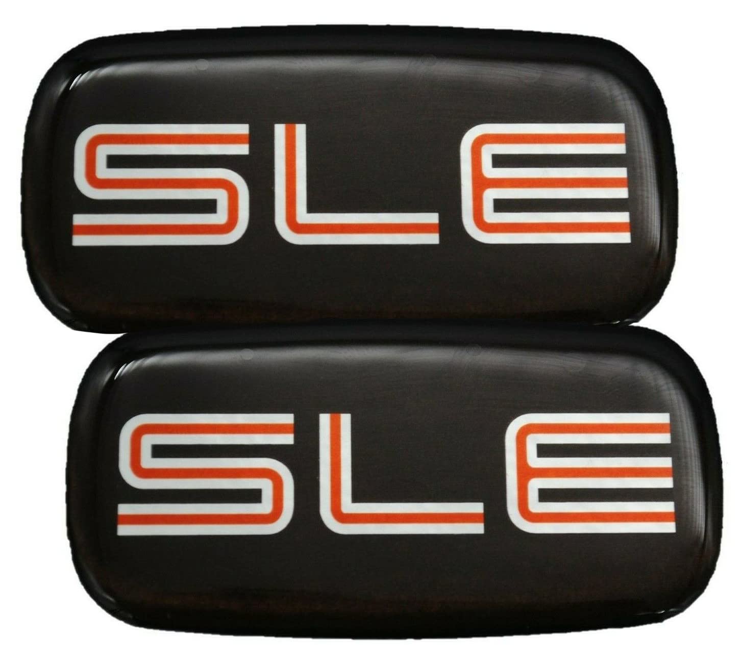 2X SLE Emblems 3D Nameplate Sticker Badge 15036134 Replacement for Sierra Suburban Yukon 1500 2500 3500 (Chrome/Red)