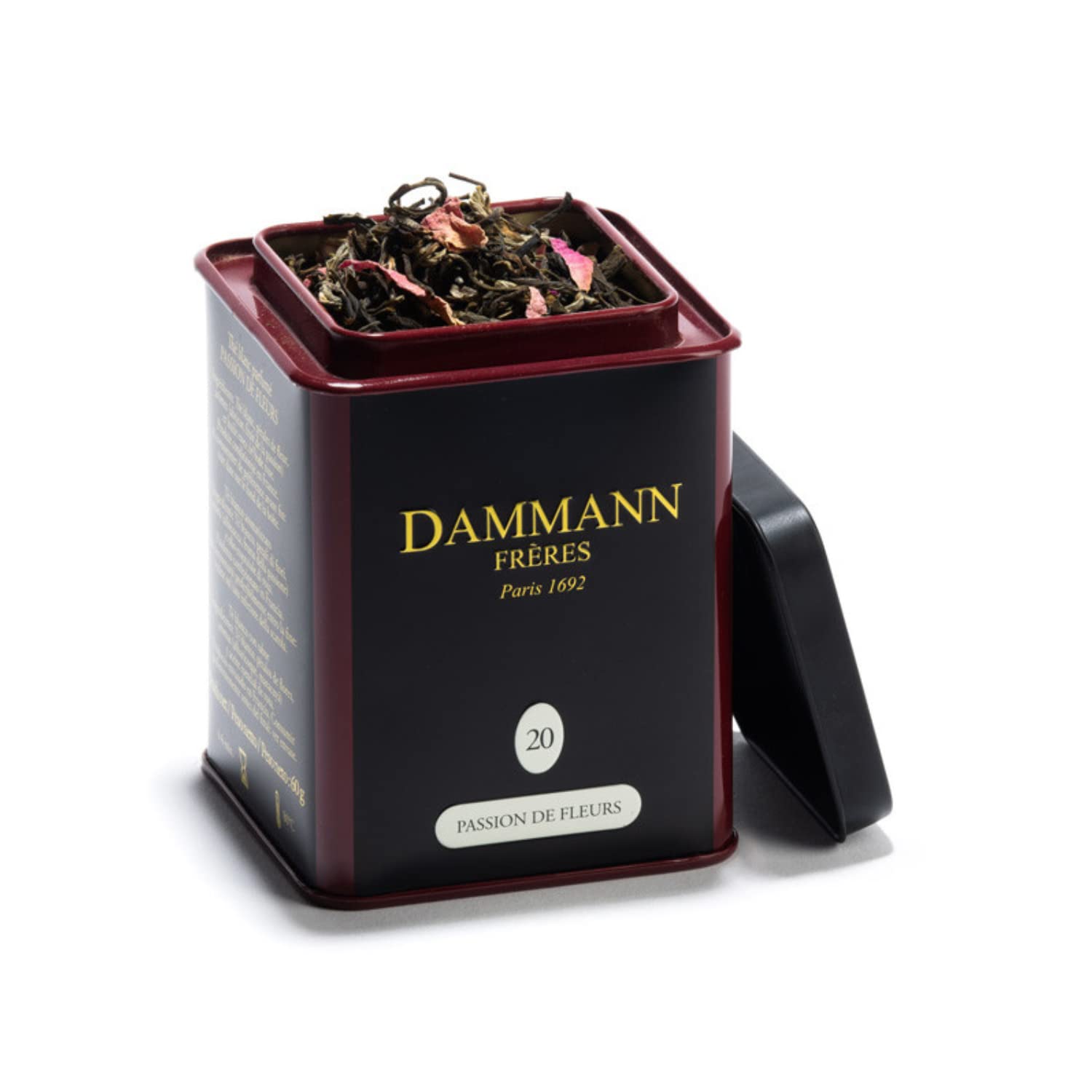 Dammann Frères Passion de Fleurs Té blanco con pétalos de rosa y albaricoque Lata 100 gr