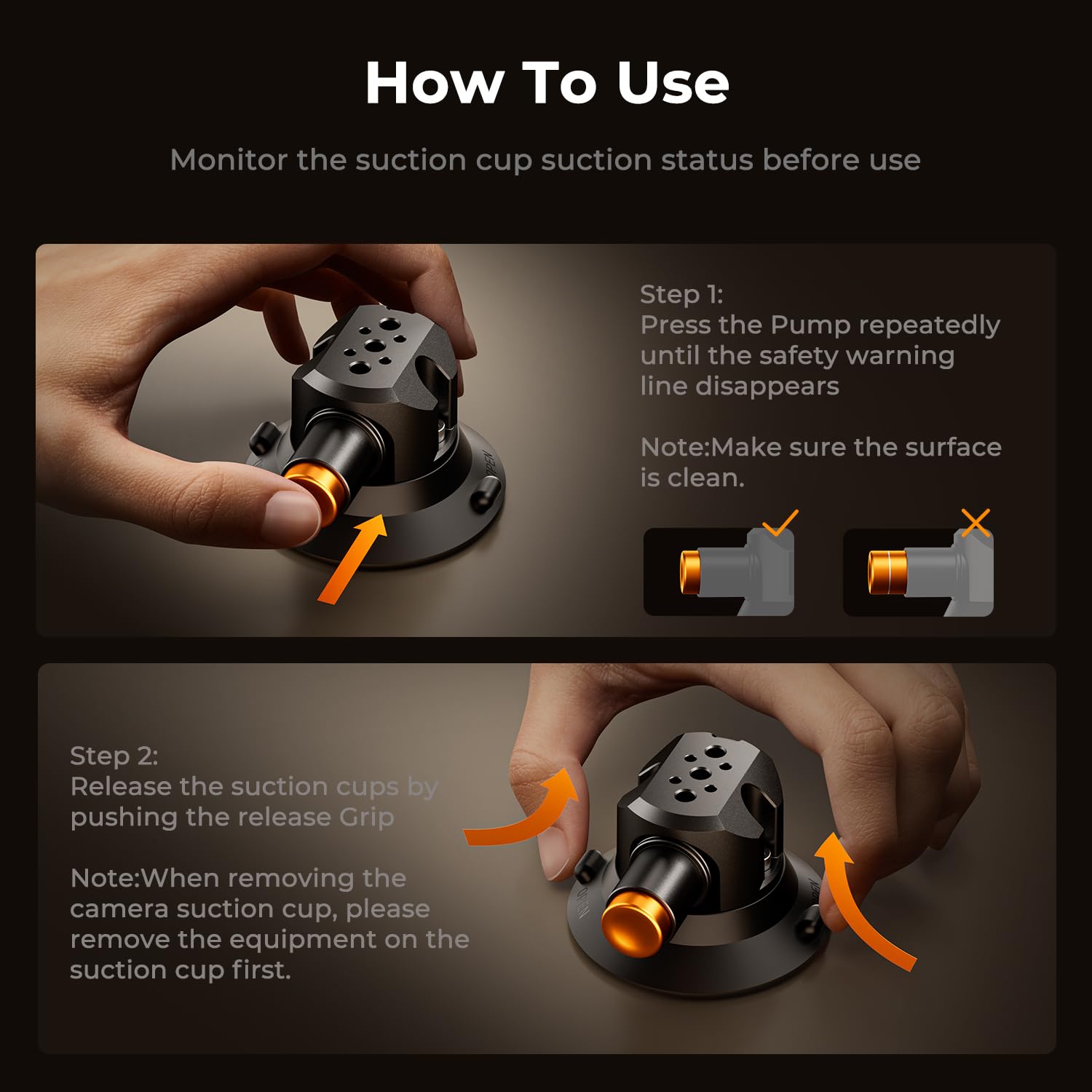 K&F CONCEPT Supporto Fotocamera Auto con 3 Ventose da 3” e Braccio Magico 360° – Asta Telescopica Regolabile – Supporto a Ventosa Stabile per GoPro, Insta360, Smartphone – Accessori Video per Auto