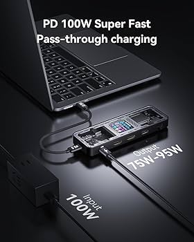 Dockcase 10-in-1 USB-C ハブ100W PD 8K 4K Amazon | DOCKCASE 10-in-1 usb c ハブ スケルトン設計、4K@60Hz