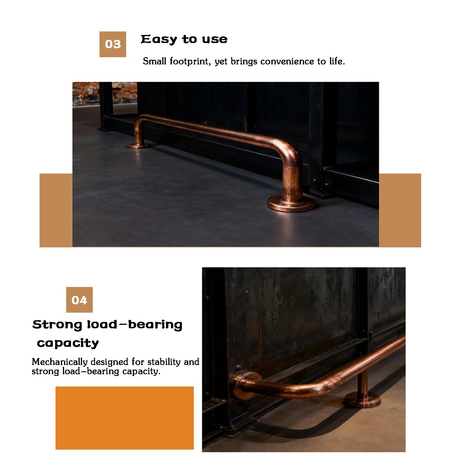 Sistema Completo De Reposapiés De Acero Inoxidable | Con Tubos Y Soportes for Mesas De Bar, Comedor Y Taberna En Sótano(L90cm/3ft)