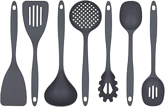 Glad Cooking Kitchen Utensils Set – 7 Pieces, Nylon Tools for Nonstick Cookware, Gray