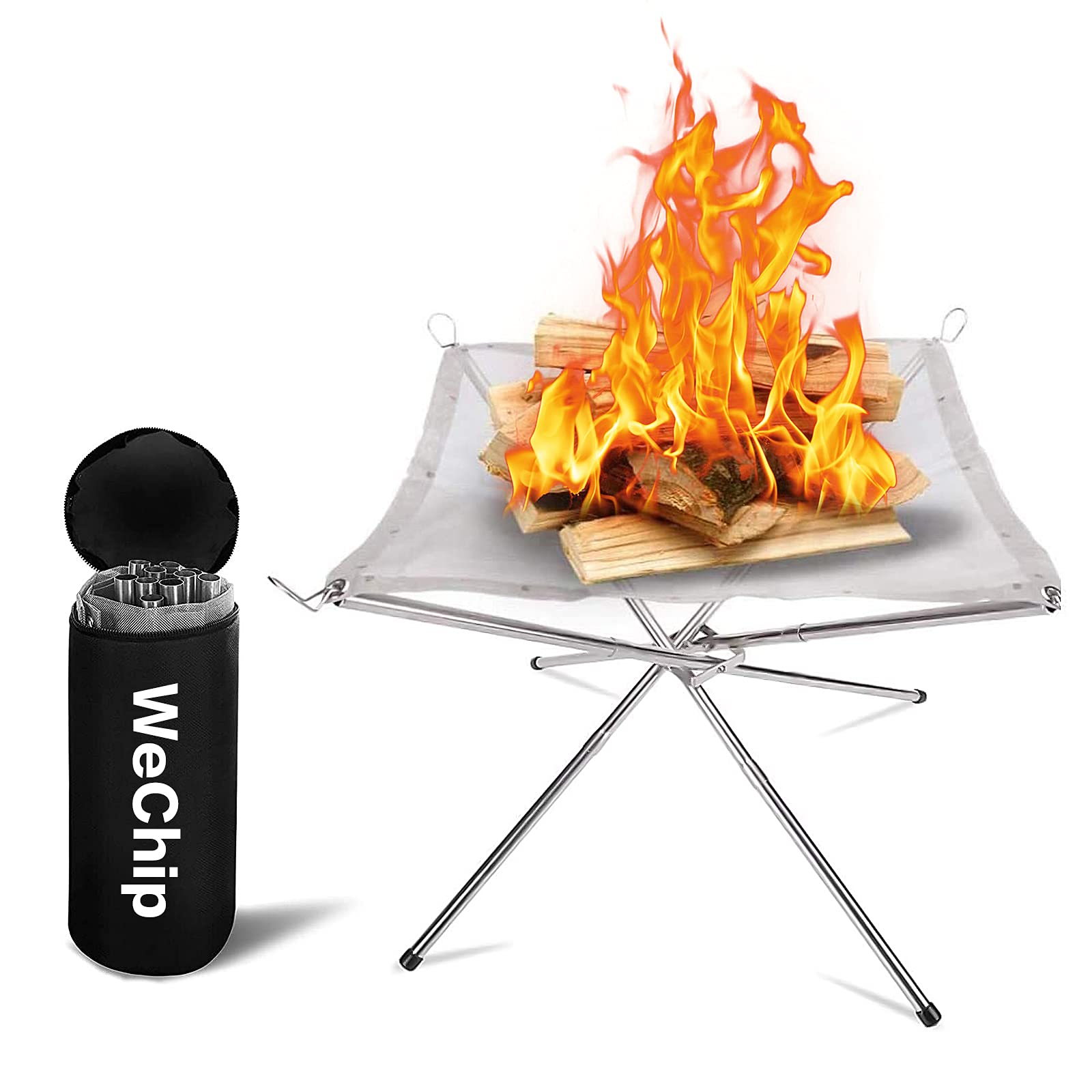 Buy Portable Camping Fire Pit WeChip, Foldable Fire Pit [with Bag