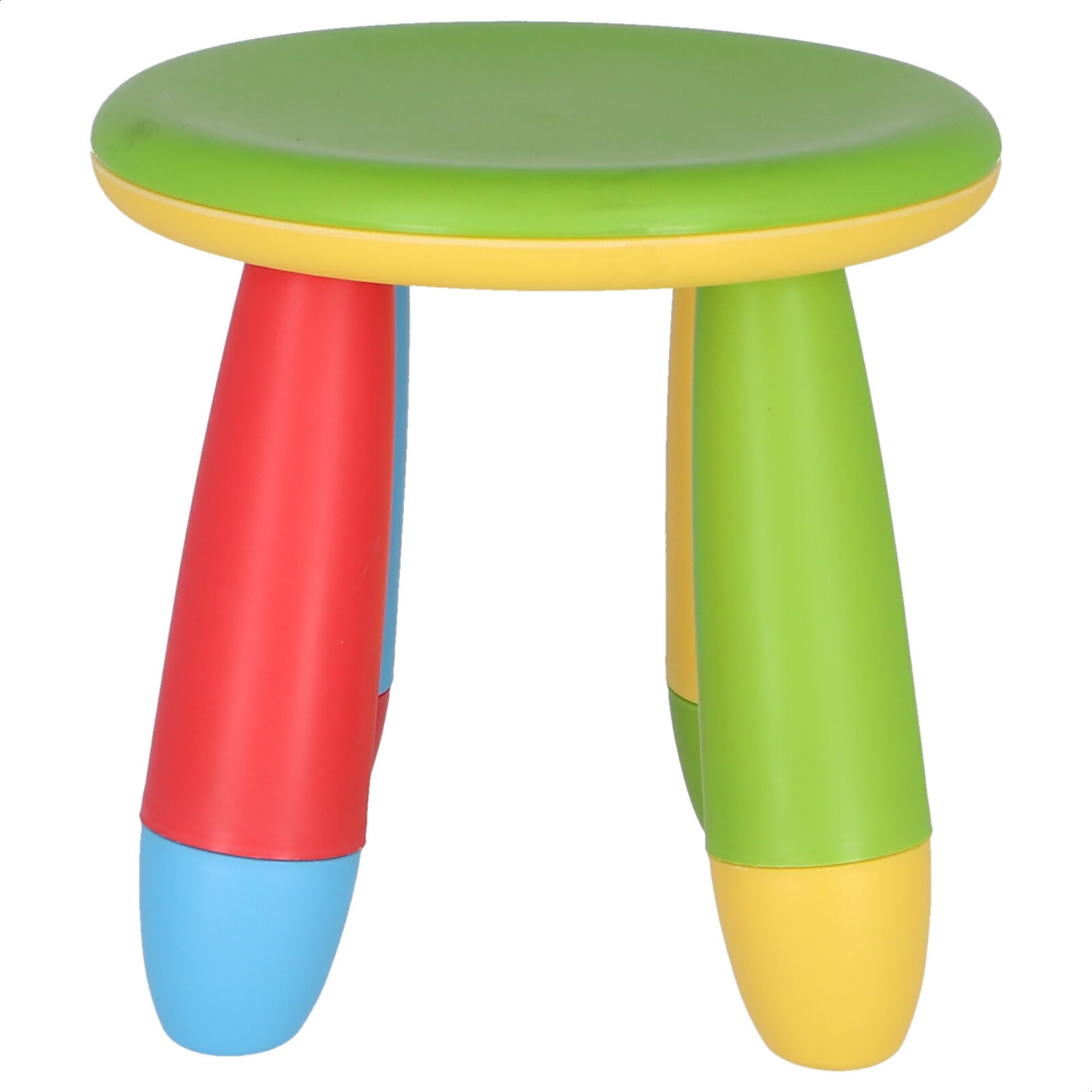 Aranaz | Taburete Infantil de Colorines | Redondo | para Niños | Fabricado en Plástico | Ideal para el Hogar, Cocina, Jardín o Terraza | Resistente | Color Verde | 20cm (AN) x 15cm (PR) x 26cm (AL)