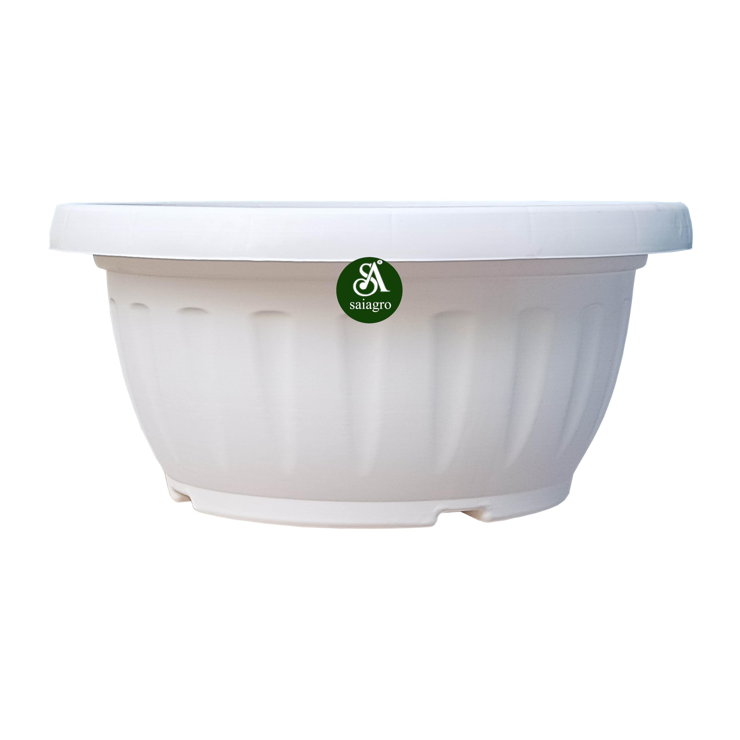 SaiAgro 14 inch Bonsai Bowl Adenium Bowl Indoor Outdoor Home Balcony Garden Decorative FlowerPots, Planters, Gamla 35 cm Round Plantcontainer Pack of 3 Pots (White) (B0D7TBNSN7) Amazon Price History, Amazon Price Tracker