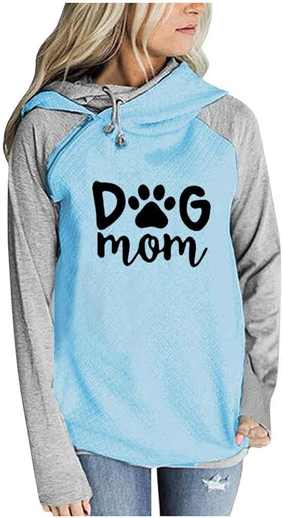 Aleumdr Kapuzenpullover Damen - Farbblock Hoodie Mit Rollkragen