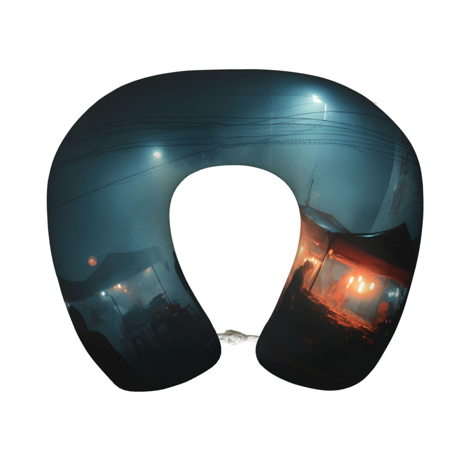 BOAIHH Dim Night Market Memory Foam Travel Pillow for Soft Comfort Fits Snugly for Naps Office, and Airplane Use