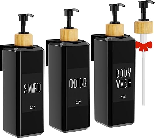 Miniatura 6 de VITVITI Dispensador de champú y acondicionador, dispensador de jabón de ducha recargable de 17 onzas montado en la pared, botellas de ducha de