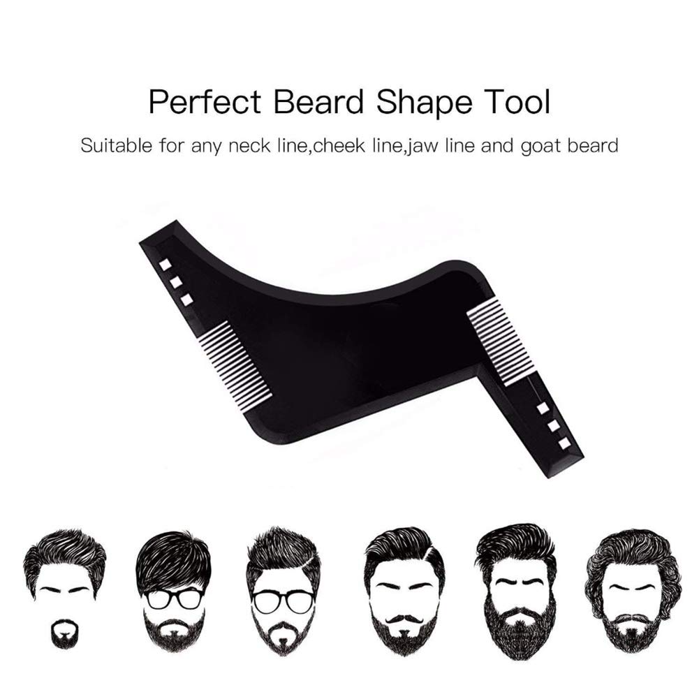 1PC Beard Shaping And Styling Template Comb Hair Lineup Tool Beard Stencil Guide For Perfect Line Up And Edging- Work With Any Beard Razor Electric Trimmers Or Clippers(Transparent)
