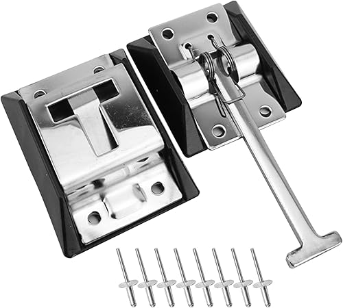 Soporte para puerta de autocaravana, artículos esenciales para camping, ganchos de aire de acero inoxidable, cierre de puerta de entrada estilo T