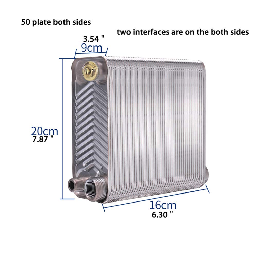NEWTRY Plate Heat Exchanger Stainless Steel Brazing Plate Hydronic Heating  for Domestic Hot Water Heating 50 Plate (Heating Interface Diameter:1＂, 50  Plate Both Sides) : Amazon.ca: Tools u0026 Home Improvement