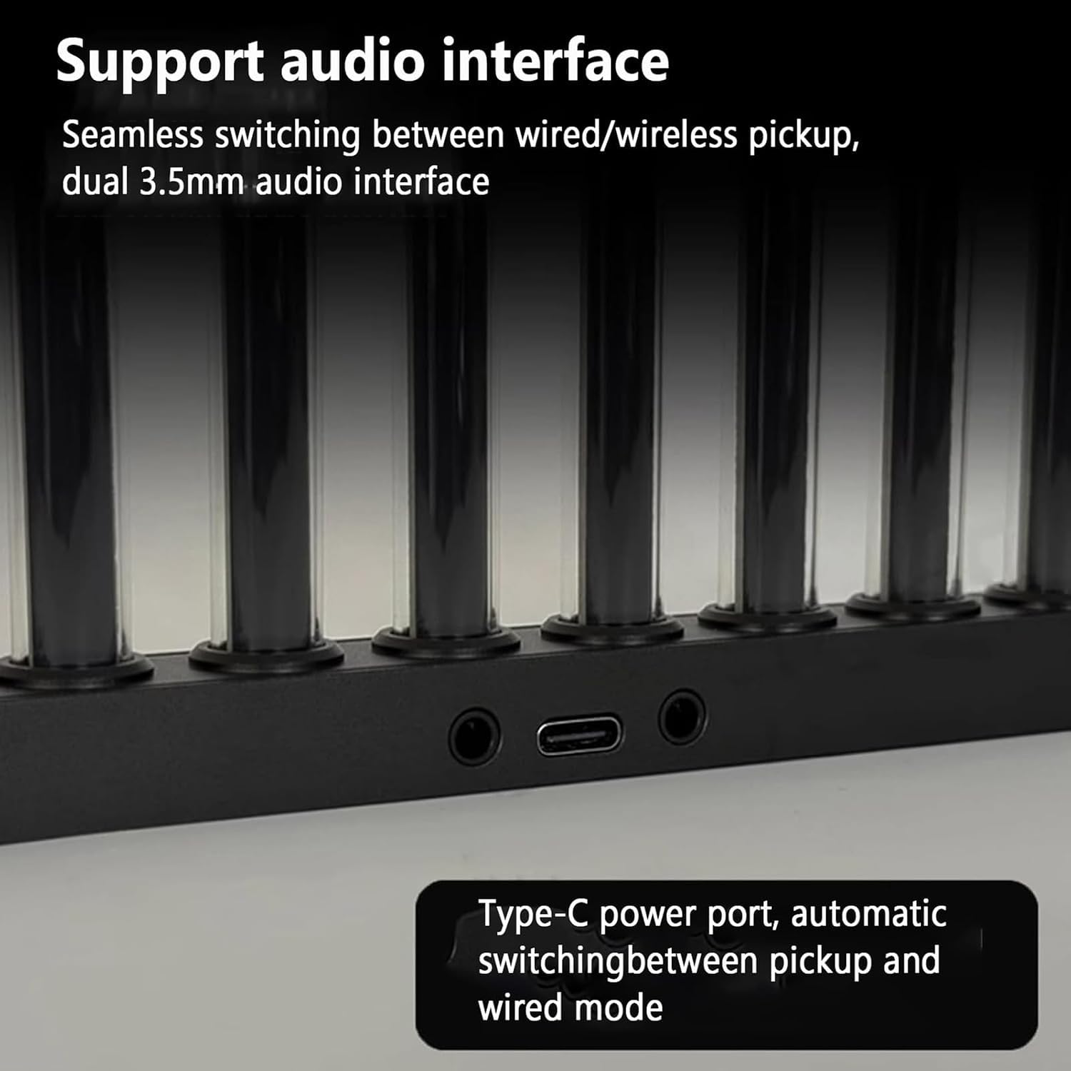 Miernik odbioru spektrum muzyki LED, lampa otoczenia, z 10 lampami Nixie, 6 dynamicznymi trybami światła, interfejs audio, do komputera stacjonarnego, studia i pokoju gier