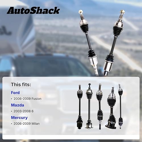 Miniatura 2 de AutoShack Ejes de eje delantero CV | Reemplazo para Ford Fusion 2006-2009 2003-2008 Mazda 6 2006-2009 Mercury Milan | 2-PC