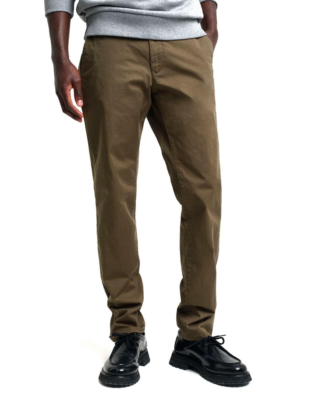 Gant Men's Juniper Green Slim Twill Chinos, 40 W/36 L
