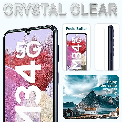 Image of Tempered Glass Screen Protector Compatible for Samsung Galaxy M34 5G, F34 5G with Edge to Edge Coverage and Easy Installation Kit, Pack of 1, Black