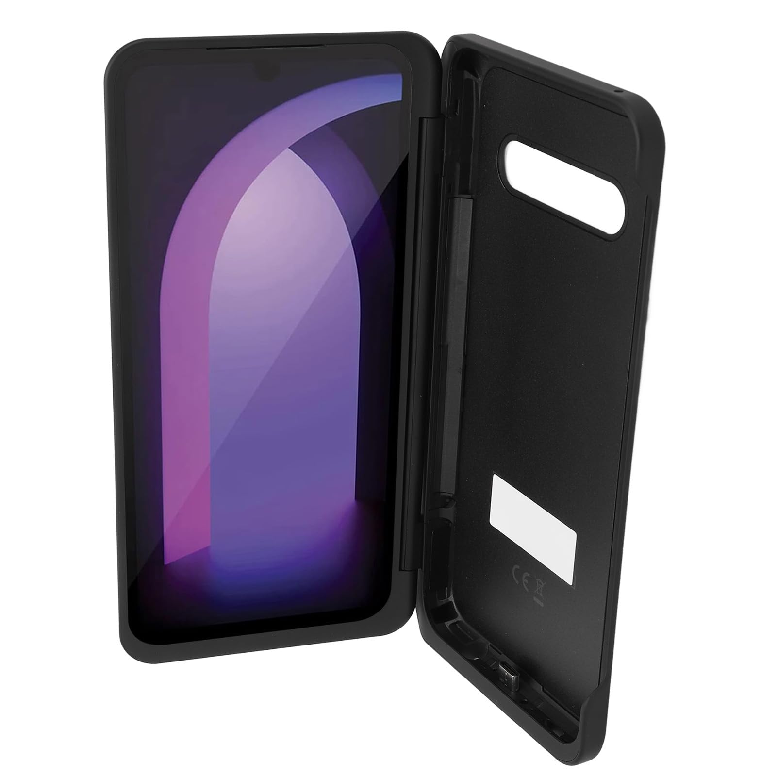 Składane, Odpinane Etui na Telefon z Dwoma Ekranami i Adapterem Typu C do V60 5G LM V605N, Pełna Ochrona, Czarny ABS