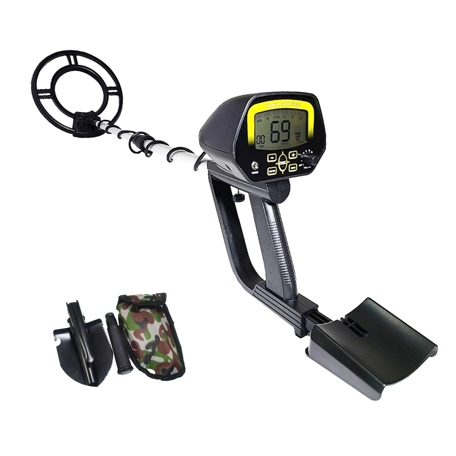 Metal Detector Professionale Sotterraneo Pinpointer Rilevatori D'oro Alta Sensibilità Cacciatore Di Tesori Gioielli Rilevamento Preciso(With sand shovel)
