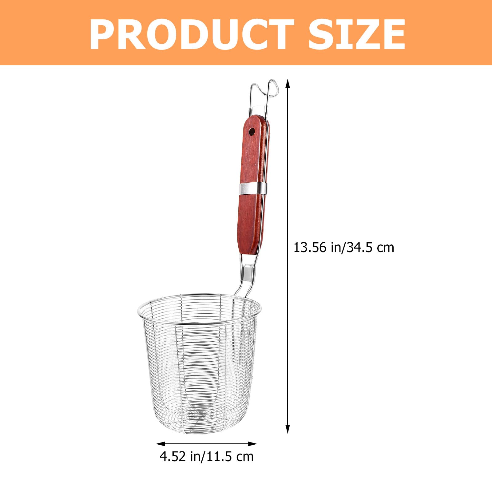 Colador de Cocina Spider de Acero Inoxidable y Madera, 2 Piezas