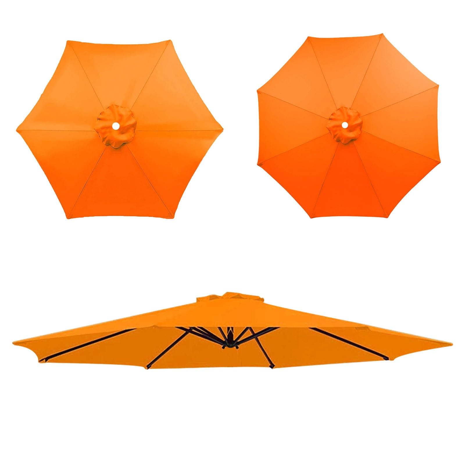Replacement Parasol Cloth, Market Table Umbrella Canopy, Umbrella Canopy, waterproof, Umbrella Replacement Cloth, Replacement Parasol Fabric cover for Garden Umbrella(Orange,8ribs:3.0m/9.8ft)