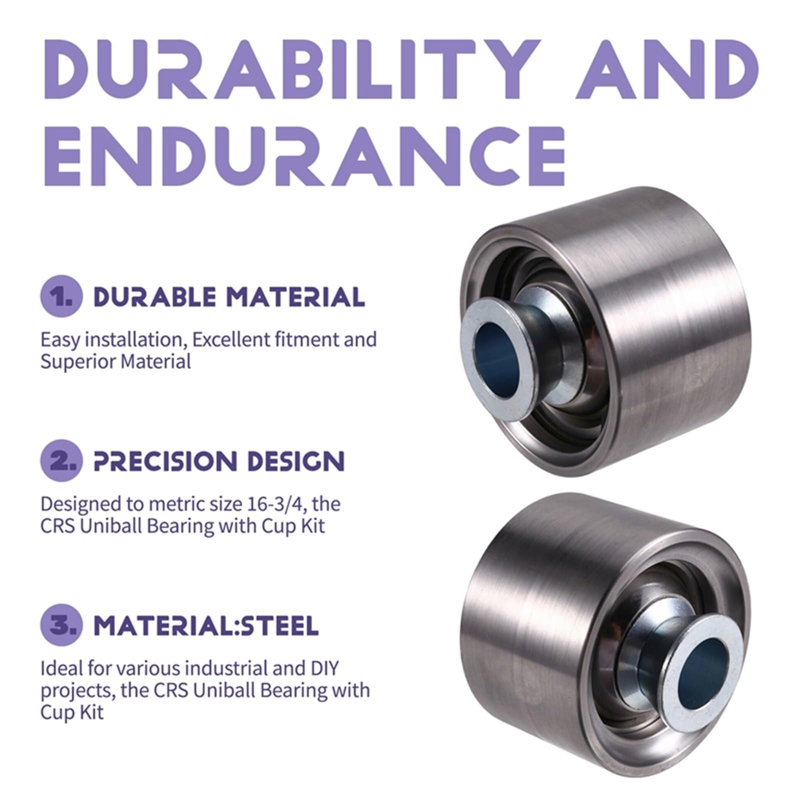 Cuscinetto per Ruota AS57-CRS Kit tazza anello elastico cuscinetto distanziatore in acciaio legato con Uniball dimensione metrica 16-3/4 Kit Cuscinetto per Ruota