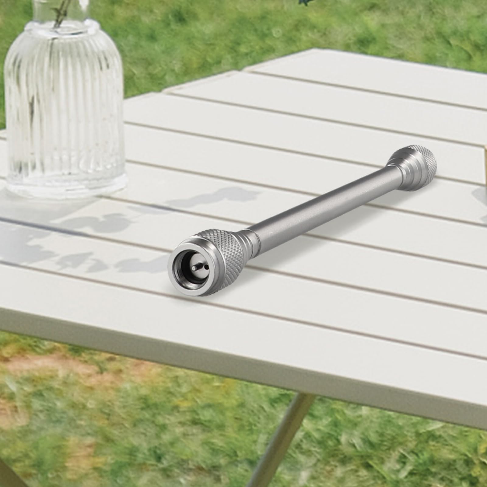 RichVibe Gaslaterne, Campinglampe mit Verlängerungsstange und leer für Tank-Isobutan-Kanister, Aluminiumlegierung, Outdoor-Laterne, Camping, Wandern, Abenteuer