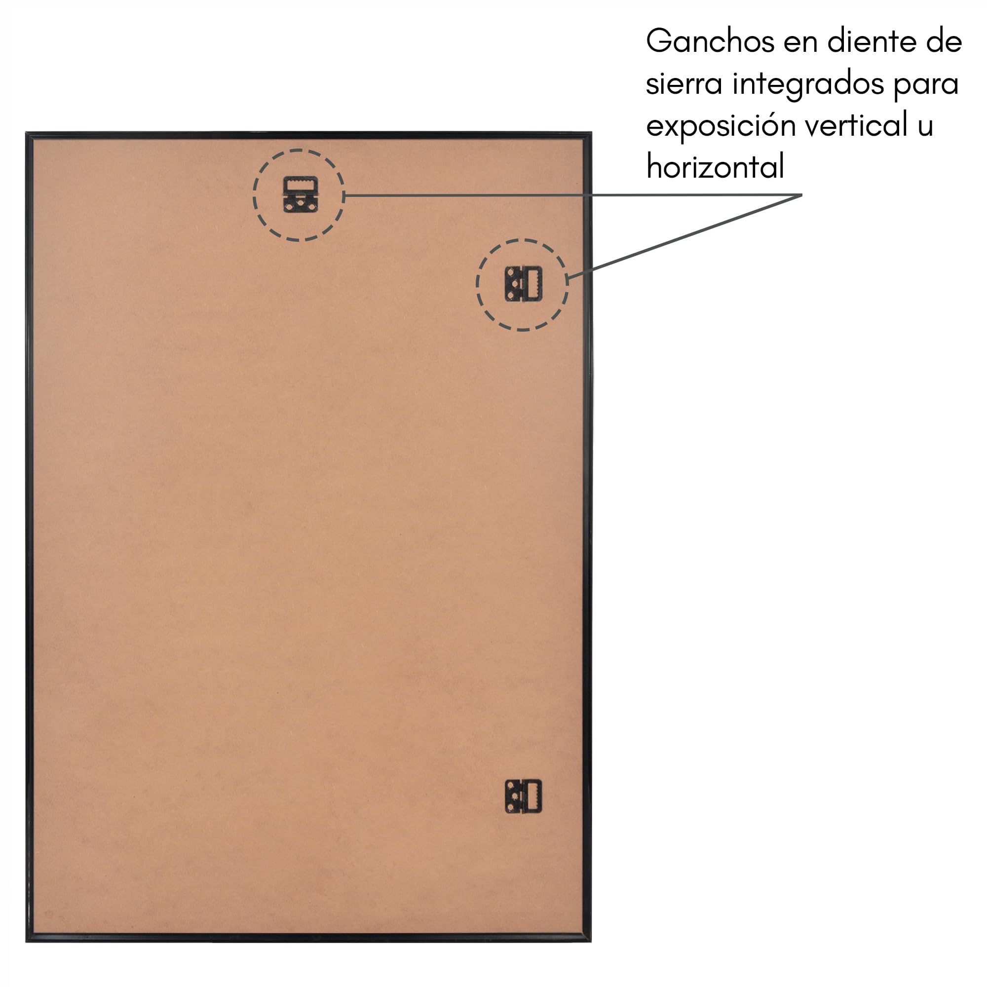 Americanflat Marco de Fotos de 70x100 cm en Negro - 3 Unidades - Marco para Póster de 100x70 cm con Finos Bordes, Cubierta de Plástico Resistente y Accesorios para Colgar Horizontal y Vertical