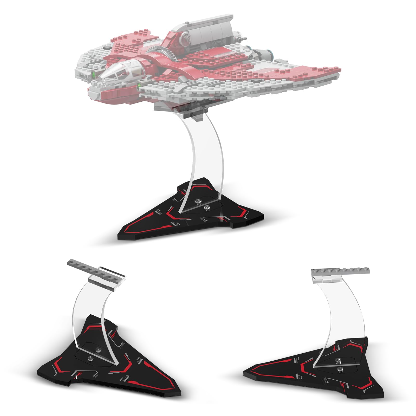 cooldac Espositore in Acrilico Compatibile con Lego 75362 Star Wars Ahsoka T-6 Jedi Shuttle, Supporto Trasparente per Display, Kit di Montaggio (Solo Supporto, Nessun Modello Inclusi)