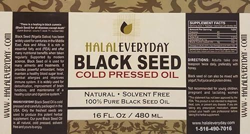 Miniatura 5 de Aceite puro de semilla negra, 16 onzas, semilla negra 100% pura y prensada en frío, sin OGM y vegano, nigella sativa