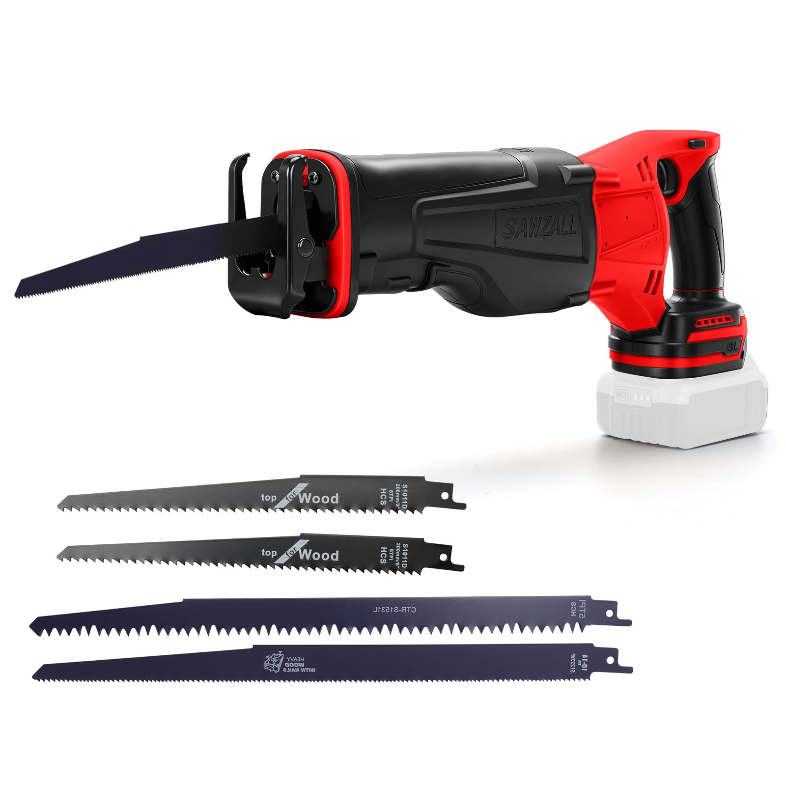WingFly Sierra sable inalámbrica para Milwaukee M18 batería, Sierra Alternativa profesional con 4 hojas, 3500 rpm, Sierra Recíproca Eléctrica con Velocidad Variable