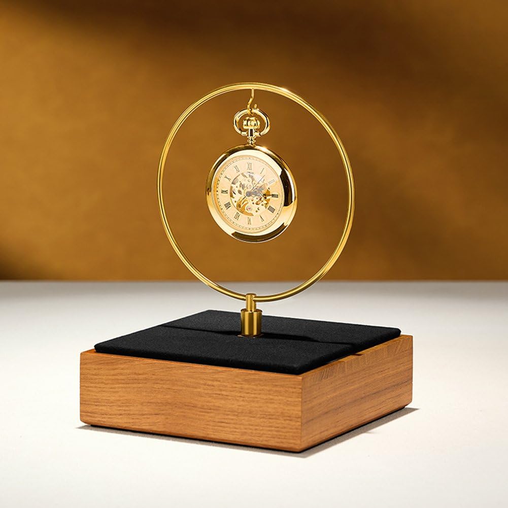 Estante para Relojes De Madera Y Metal, Soporte para Exhibir Relojes De Bolsillo, Ideal para Colecciones De Relojes Y Joyas, Y para Almacenamiento De Escritorio.