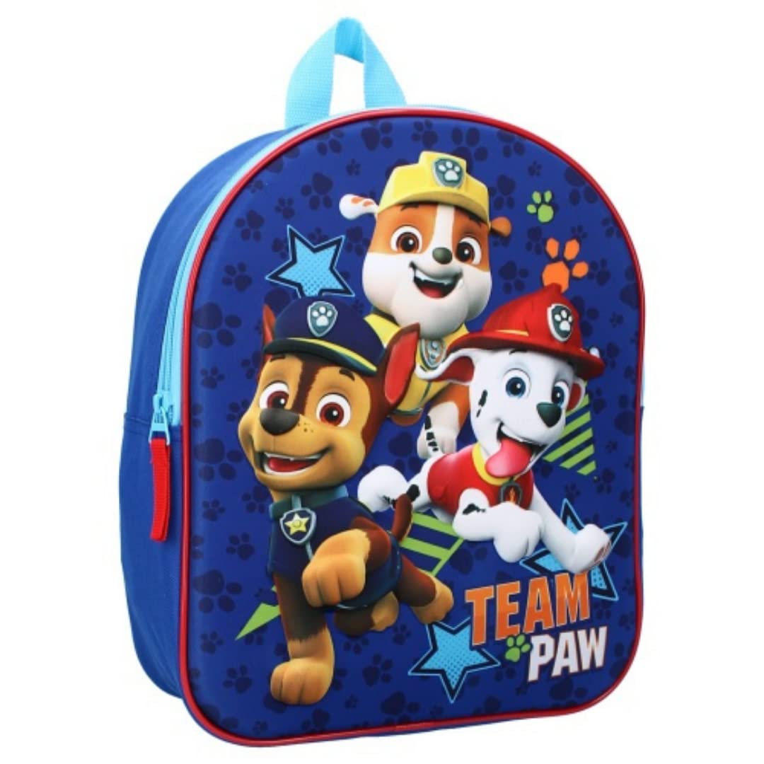 mybagstory Mochila 3D - Patrulla Canina - Azul - Niño - Escuela - Guardería - Guardería - Mochila - Mochila para niño - Talla 32 cm - Tirantes ajustables - Idea de regalo, azul