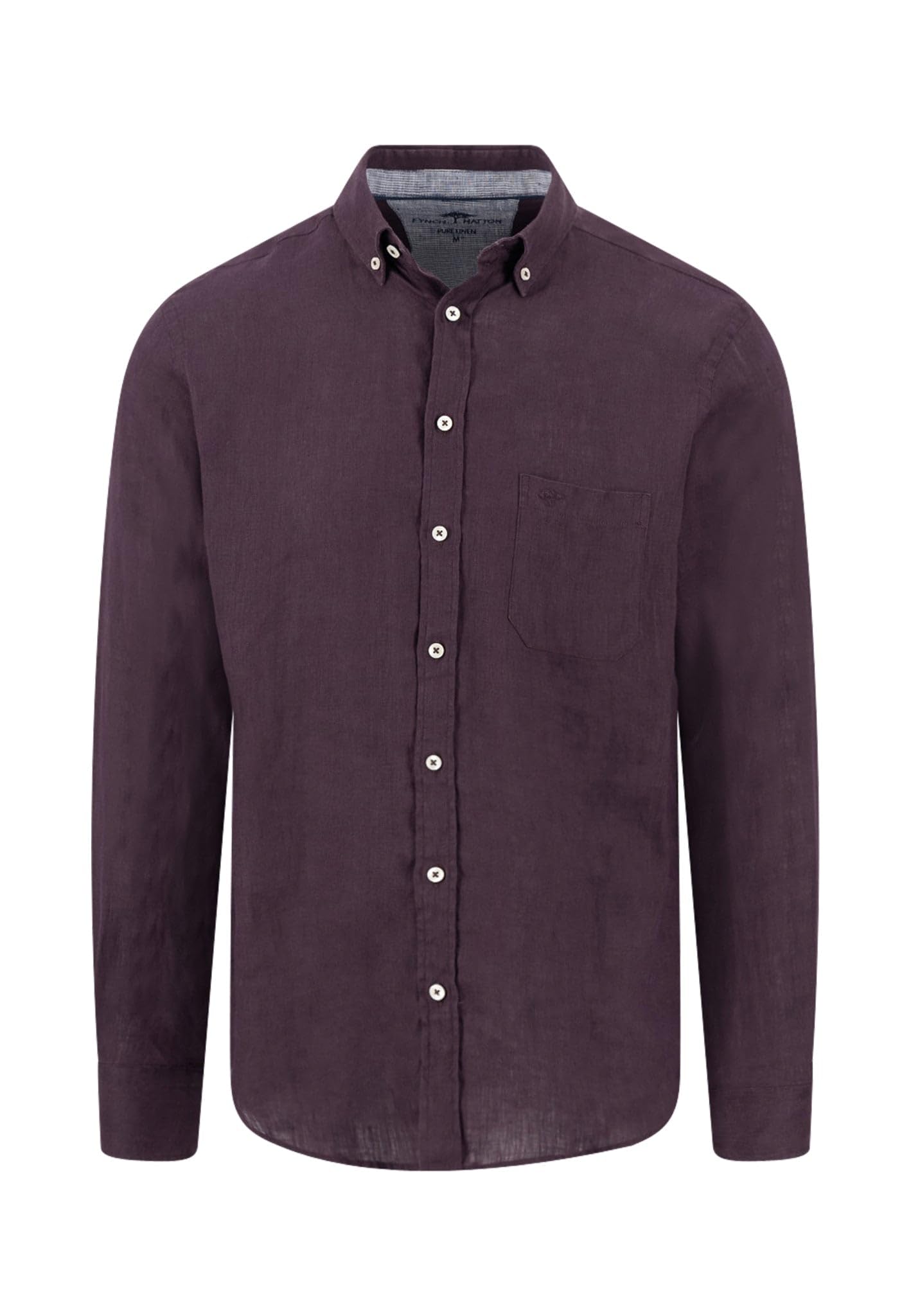 FYNCH-HATTON Hemd aus Leinen mit Button-Down-Kragen und Brusttasche