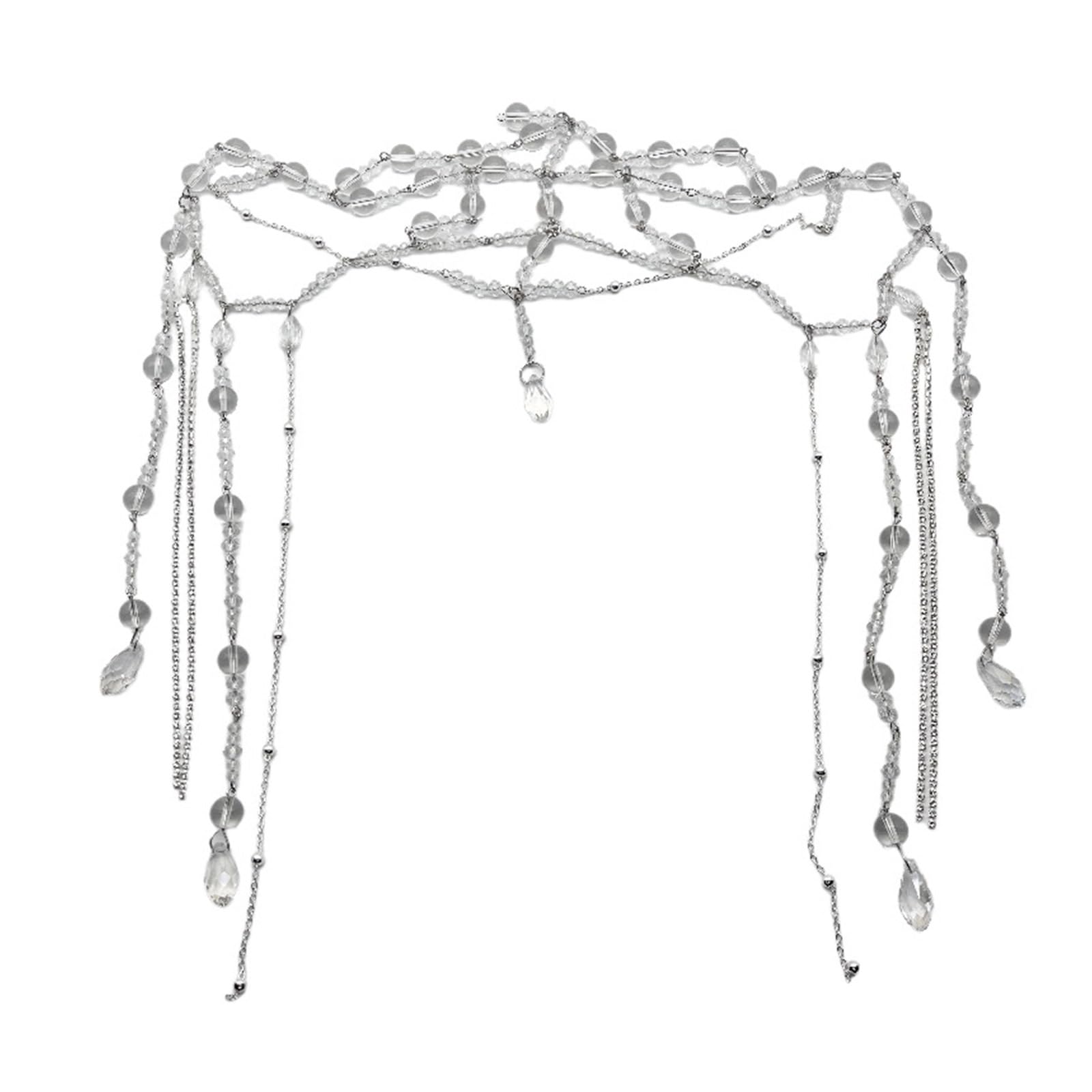 Maxtonser Head Chain Jewelry Bride Wedding Crystal Bead Headband Forehead Hair Chains Bridal Headpiece Halloween Christmas