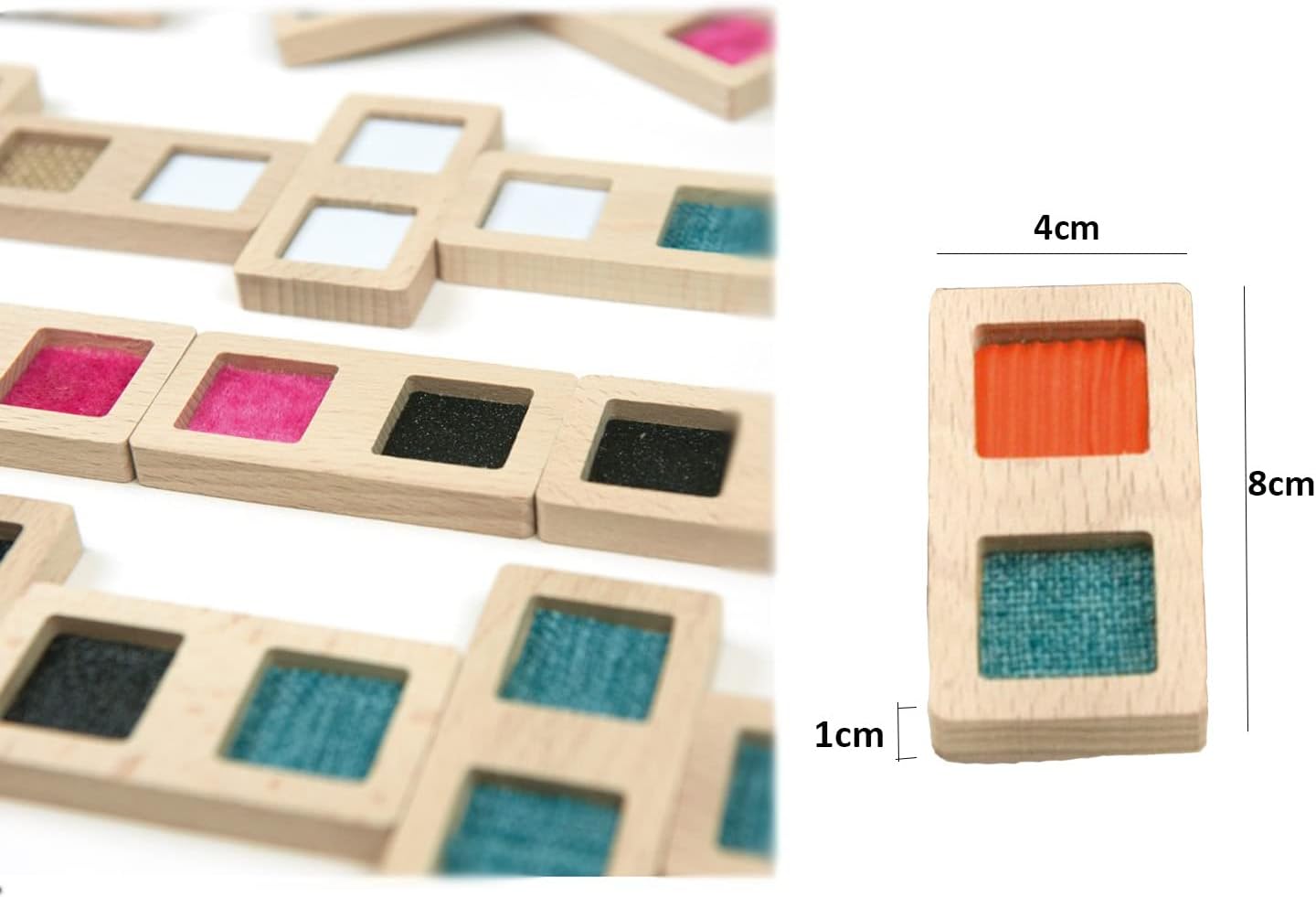 16115 Domino Textures Wooden Puzzles, Multicoloured