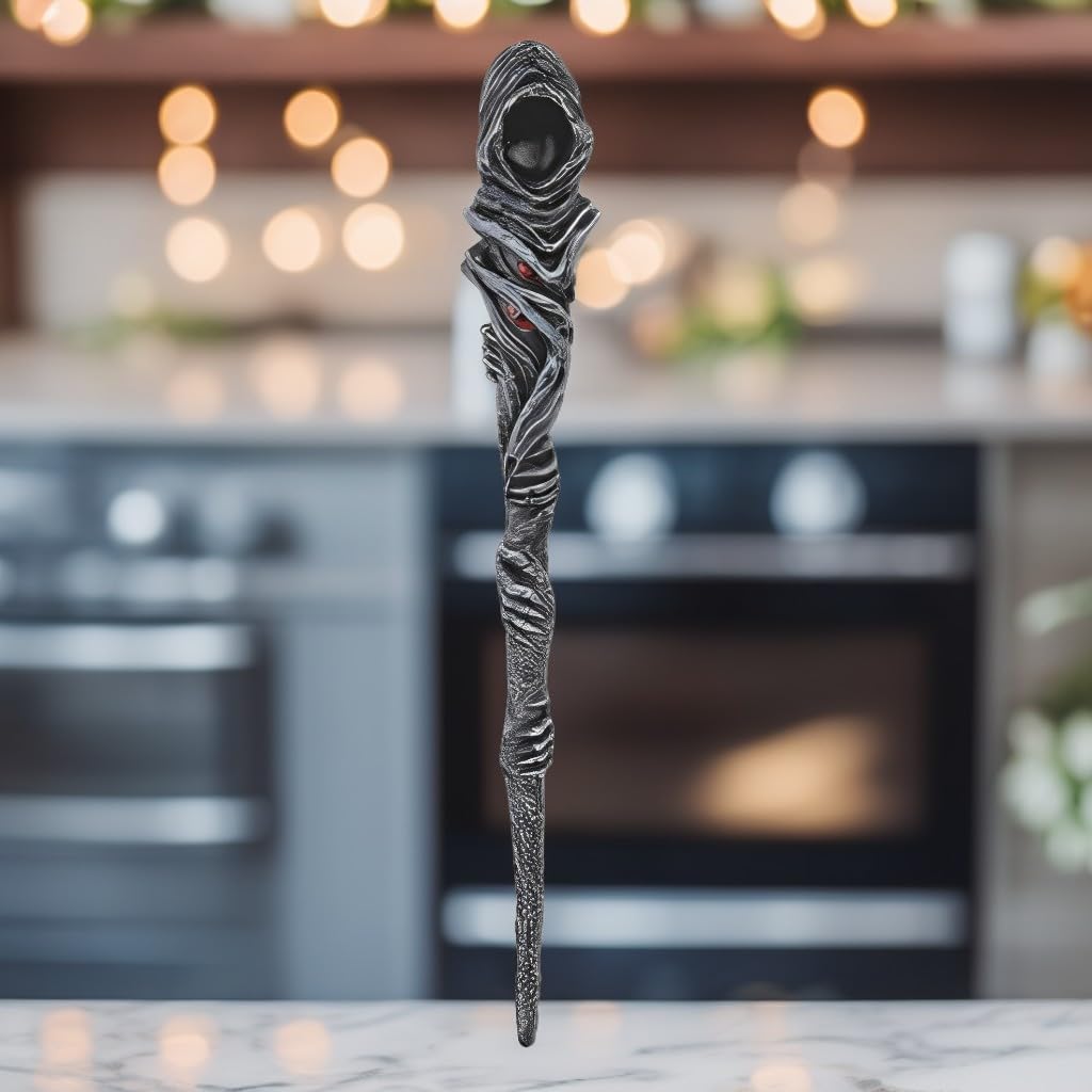 ICE ARMOR 9.75" Long Wand with Angel of Death Statue Sculpture Ornament Home/Room Decor Ideas for Housewarming, Holidays and Birthdays Collectible Addition, Multicolor