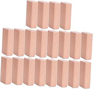TEHAUX 20 Peças Blocos De Construção Blocos De Construção Para Blocos De Construção De Madeira Blocos De Construção Educação Precoce Blocos De Construção Engraçados Partículas De Faia De