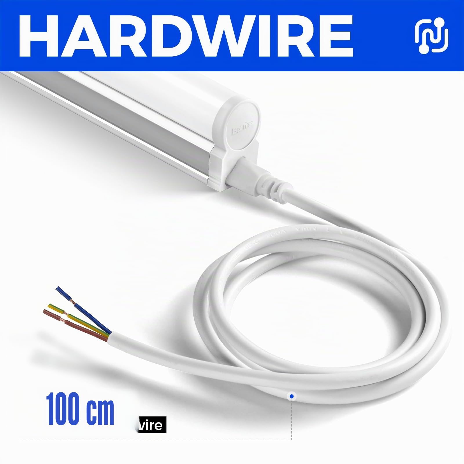 Barrina Luz LED de listón de 4 pies, 8 paquetes, luces de tubo LED T5, 2200 lm, 6500 K, blanco superbrillante, 20 W, iluminación de taller montada en superficie de techo, cableado | Luces LED para garaje de pared y techo, color blanco superbrillante