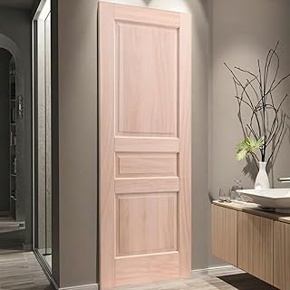 Solid Core Mahogany Interior Slab Door - Paintable Solid Wood Door, Suitable for Bedroom/Living Room/Laundry Room | DIY Stain-Friendly | Ideal for Building French Doors (28''*80'')