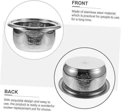 Miniatura 8 de CHILDWEET Revestimiento para olla de arroz, utensilios de cocina de acero inoxidable, utensilios de cocina antiadherentes, cestas de paja para