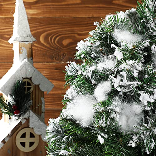 Tatuo Christmas Fake Snow Artificial Snow Blanket Fiber Fluffy Snow Indoor Snow For Christmas Tree Winter Mantle Village Decor, Nativity And Easy Christmas Display Decoration, 5.3 Oz Per Bag (2 Bags) #TOP1