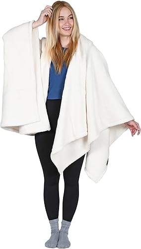 Miniatura 6 de Catalonia Capa tipo poncho para mujer, capa de sherpa, manta con capucha cómoda, idea de regalo para mamá y niñas adolescentes