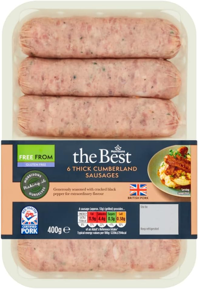 Morrisons The Best Cumberland Thick Sausages, 400 g Amazon.co.uk Grocery